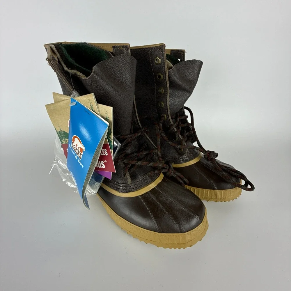 Vintage Sorel Caribou Winter Snow Boots Mens‎ 7 Arctic Pac Chocolate  Canada New